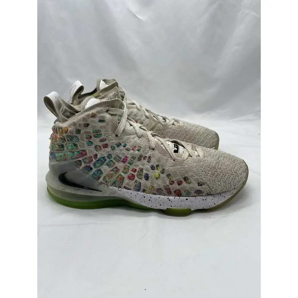 Nike‎ LeBron 17 Air Command Force White Black Multi-Color Size 7Y BQ5594 100